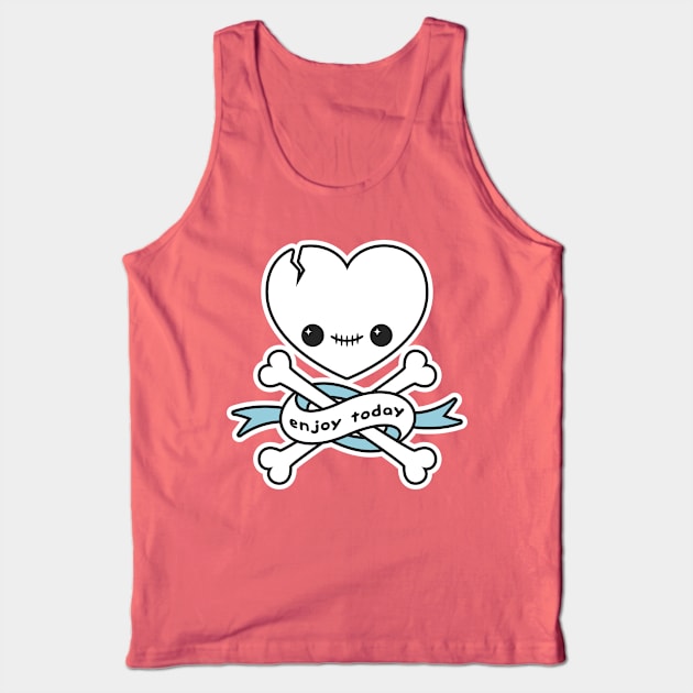 Heart Skull with Crossbones Tank Top by sugarhai